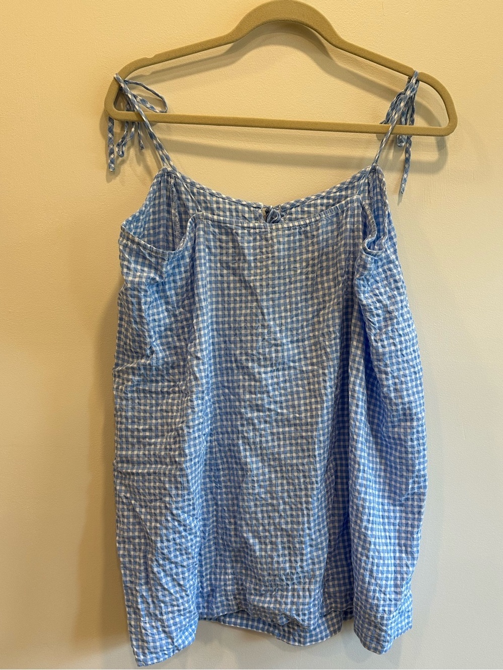 Anthropologie Blue Gingham Mini Nap Dress XL - Picture 4 of 9